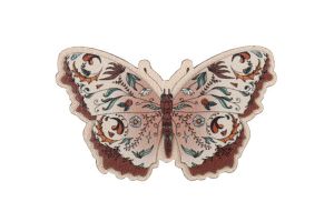 Drewniana broszka Różowy motyl