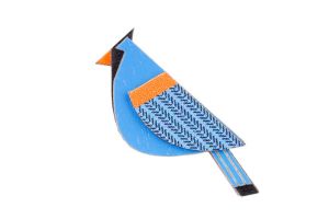 Drewniana broszka Blue Cutebird Brooch