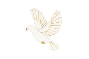 Drewniana broszka Dove Brooch