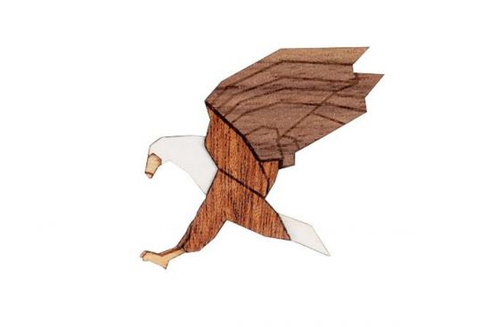 Drewniana broszka Eagle Brooch