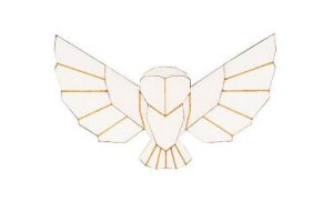 Drewniana broszka Snowy Owl Brooch