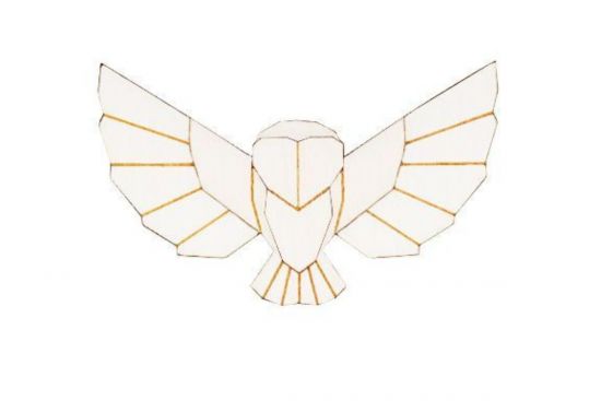 Drewniana broszka Snowy Owl Brooch
