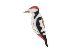 Drewniana broszka Woodpecker Brooch