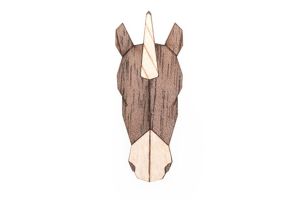 Drewniana broszka Unicorn Brooch