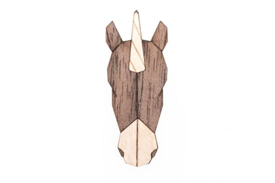 Drewniana broszka Unicorn Brooch