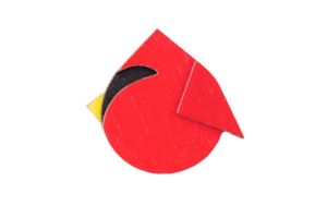 Drewniana broszka Red Cutebird Brooch