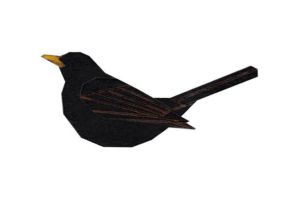 Drewniana broszka Blackbird Brooch