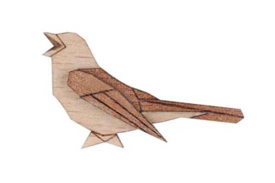 Drewniana broszka Nightingale Brooch