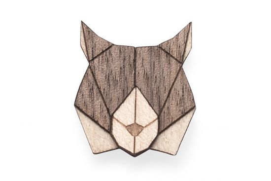 Drewniana broszka Lynx Brooch