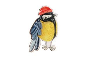 Drewniana broszka Great Tit by Epipi