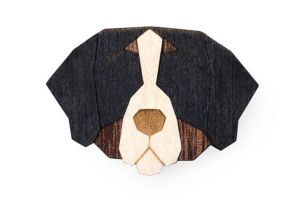 Drewniana broszka Bernese Mountain Dog Brooch