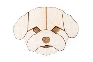 Drewniana broszka Bichon Frise Brooch
