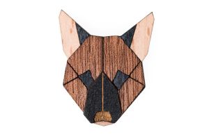 Drewniana broszka German Shepherd Brooch