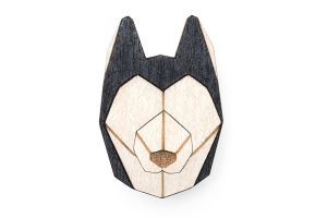 Drewniana broszka Husky Brooch
