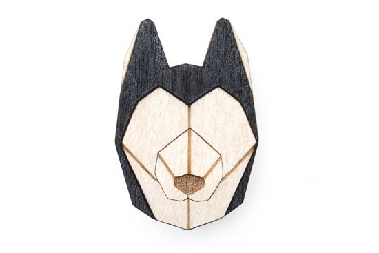 Drewniana broszka Husky Brooch