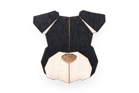 Drewniana broszka Schnauzer Brooch