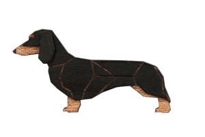 Drewniana broszka Walking Dachshund Brooch