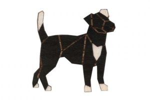 Drewniana broszka Walking Darkdog Brooch