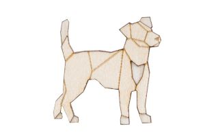 Drewniana broszka Walking Lightdog Brooch