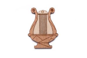 Drewniana broszka Lyre Brooch
