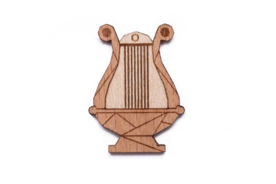 Drewniana broszka Lyre Brooch