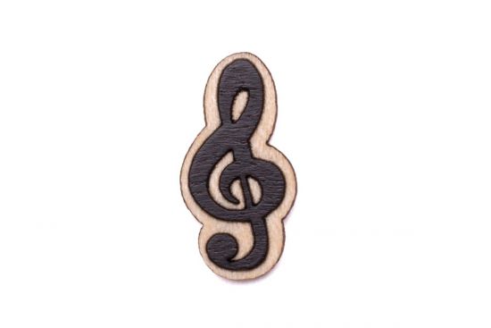 Drewniana broszka Treble Clef Brooch