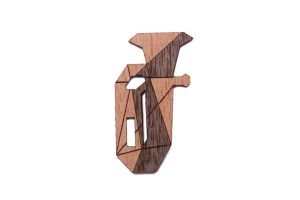 Drewniana broszka Tuba Brooch