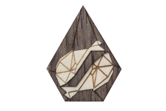 Drewniana broszka Pisces Brooch