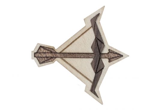 Drewniana broszk Sagittarius Brooch