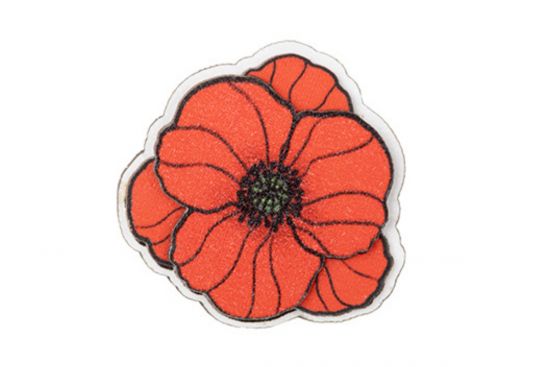 Drewniana broszka Poppy Bloom Brooch