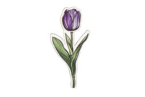 Drewniana broszka Tulip Brooch