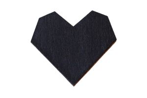 Drewniana Broszka Czarne Serce