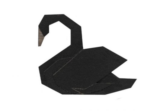 Drewniana broszka Black Swan Brooch