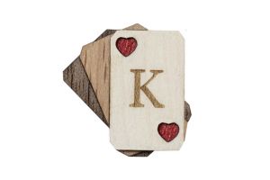 Drewniana broszka King of Hearts Brooch