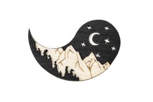 Drewniana broszka Night Brooch