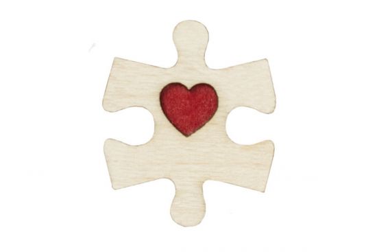 Drewniana broszka Puzzle 2 brooch