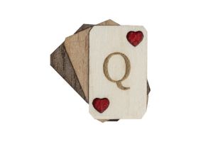 Drewniana broszka Queen of Hearts Brooch