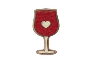 Drewniana broszka Red Wine Brooch
