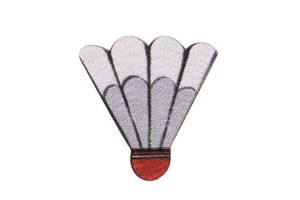 Drewniana broszka Badminton basket Brooch