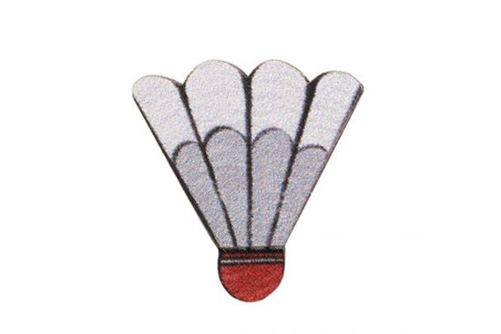 Drewniana broszka Badminton basket Brooch