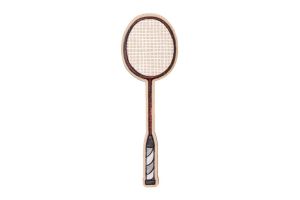 Drewniana broszka Badminton bat Brooch