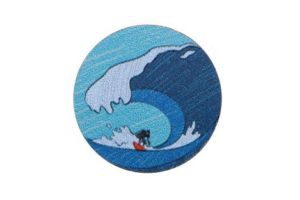 Drewniana broszka Big wave Brooch