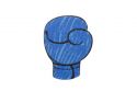 Drewniana broszka Blue boxing glove Brooch