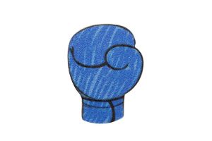 Drewniana broszka Blue boxing glove Brooch