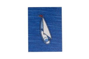 Drewniana broszka Boat at sea Brooch
