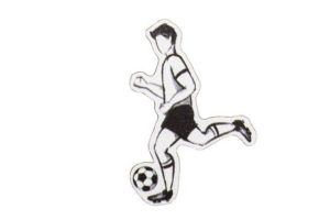 Drewniana broszka Football player Brooch