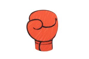 Drewniana broszka Red boxing glove Brooch