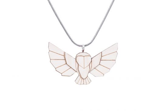 Drewniany wisiorek Snowy Owl Pendant
