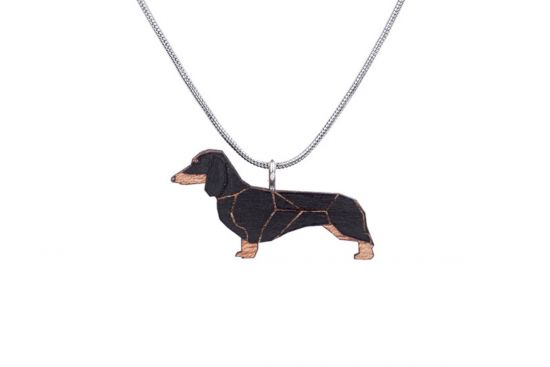 Drewniany wisiorek Walking Dachshund Pendant