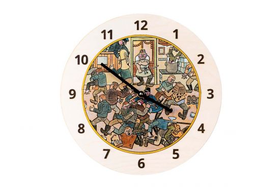 Zegar drewniany – Karczemna bójka – Josef Lada © Zegar drewniany – Karczemna bójka – Josef Lada ©